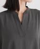Linen Touch Back Flare Skipper Dress Charcoal F [Nano Universe] 673-6219304 Women's