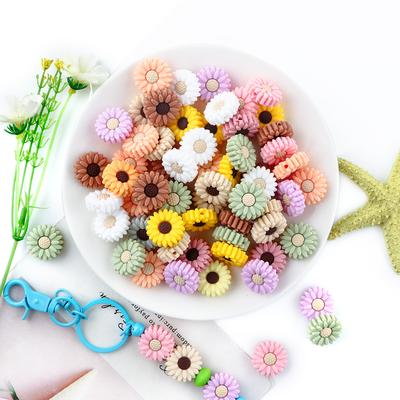 Kovict 5/15 Piezas Margarita Girasol Mini Cuentas de Silicona DIY Cadena de Chupete Pulsera Collar Accesorios Hechos a Mano Para Hacer Joyería
