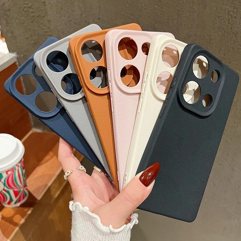 Phone Case For Samsung A05 A12 A16 A52  A53 S25 Redmi 10 14C Note10 Note14 Xiaomi 11Lite PocoC75 Luxury Leather Texture Soft Silicone Protection Cover