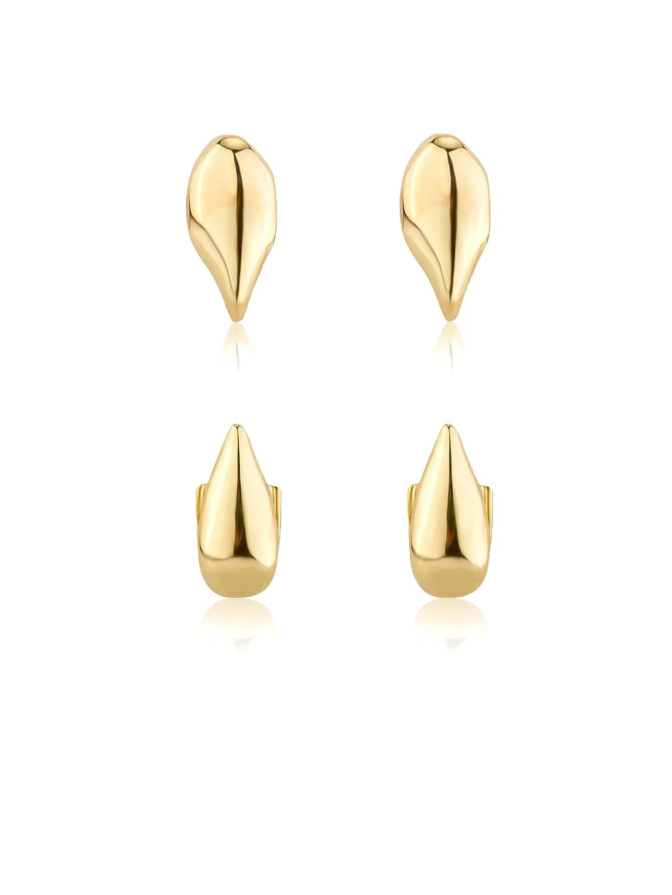 Vampir Glatte Oberfläche Kleine Tigerzähne Oberer & Unterer Zahnschmuck Spitze Zähne Accessoire für Cosplay 4 Stück gold