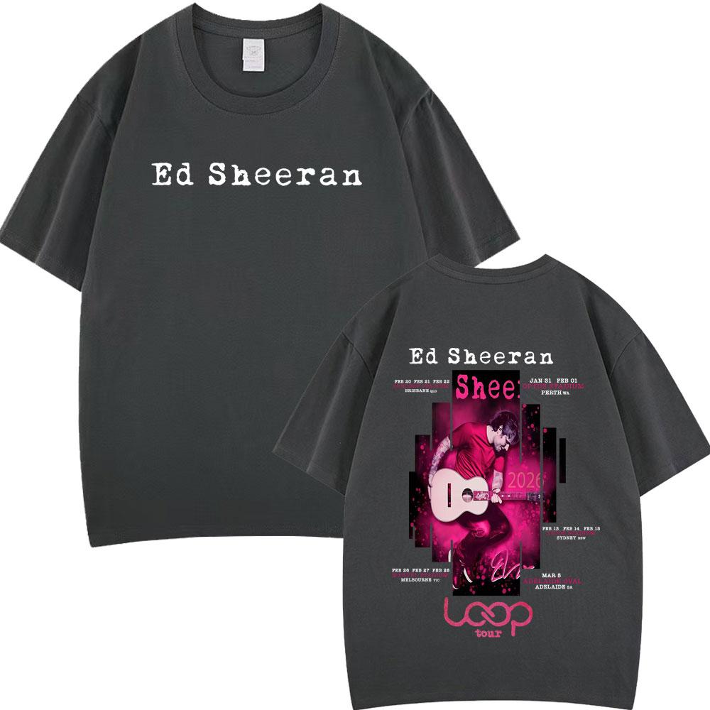 Ed Sheeran Loop Tour 2026 Merch Tshirts Men Women Fashion Hip Hop Tshirt 100 Cotton Oversized ONeck High Quality T Shirts