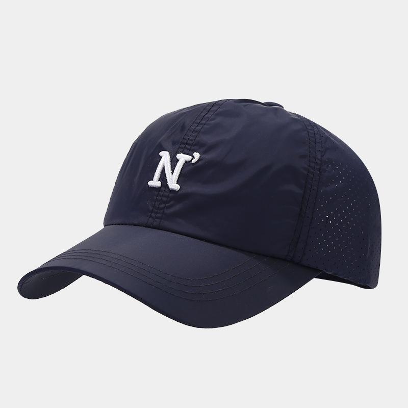 New N letter embroidered soft-top baseball cap, spring and summer outdoor sunscreen quick-drying cap