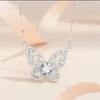 Luxury Moissanite Butterfly Necklace Pass Diamond Test Certification D Color 925 Sterling Silver Necklace