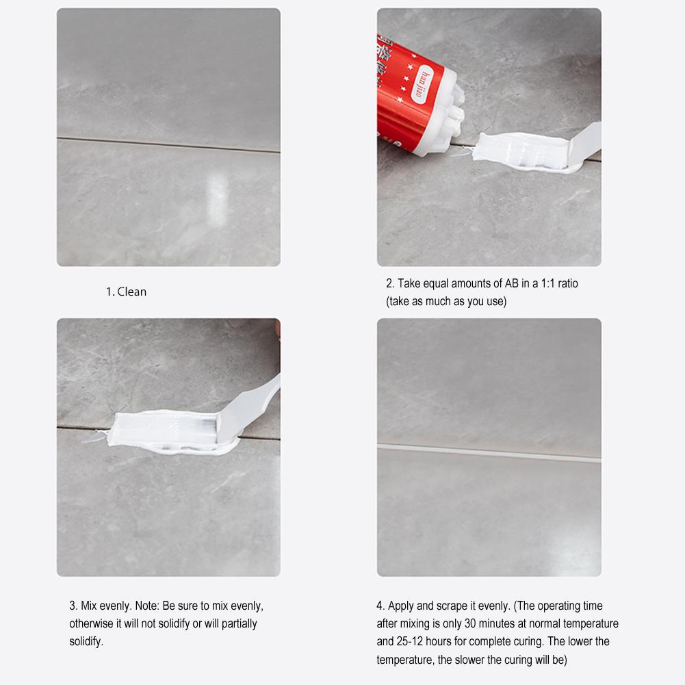 Tile And Ceramic Glaze Repair Paste Strong Adhesive Chip Crack Fixer Fix Tub Chips And Sink Cracks For Porcelain Ceramic Enamel