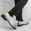 Men Derbys Gold Silver Wedding Dress Dance Shoes Leather Shoes Business Formal Shoes Tuxedo Prom Blazers Shoes Large Size