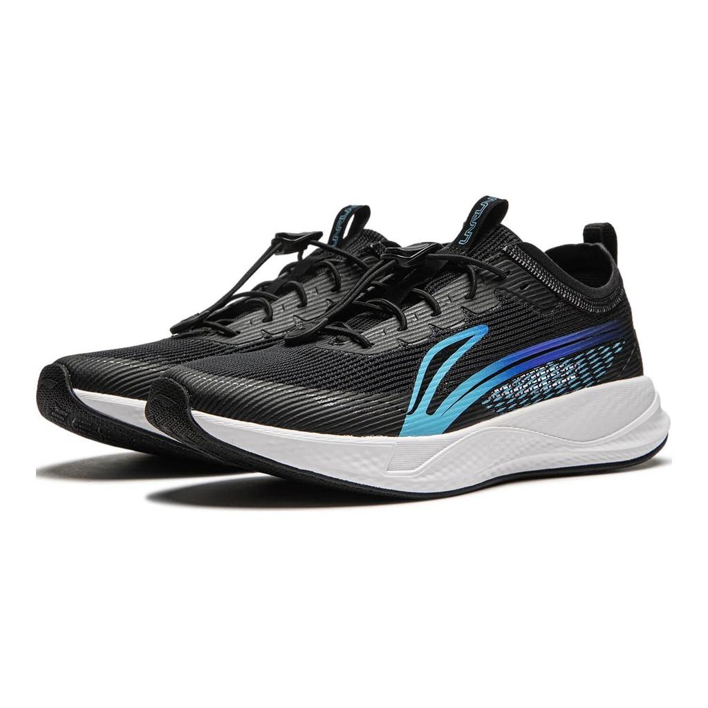 Li Ning Comfortable Casual Breathable Low-Top Running Shoes Kids sneaker Black Blue YKFU014-3