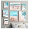 Flamingo Wall Art Canvas Painting Nordic Posters And Prints Pictures For Living Room Tropical Sea Beach Starfish Surfboard