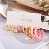 Cute Pink Acrylic Earring Set: 6 Fashionable Designs for Women