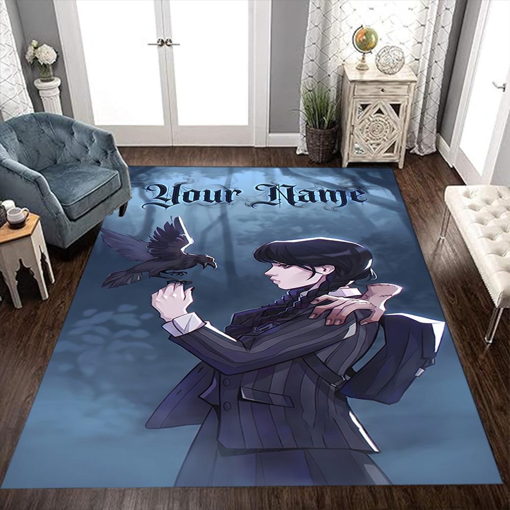 Wednesday Addams Personalized Text Carpet Suitable for Balcony Foyer Bedrooms Kitchen Antislip Carpet Office home decor