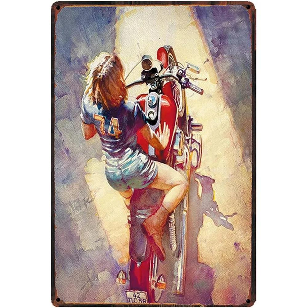 Vintage plechové cedule Pouze cool Dědečková jízda na motocyklu Nástěnná dekorace pro domácí bary Garáž Kavárna Kluby Hospody Retro plakáty Plakát