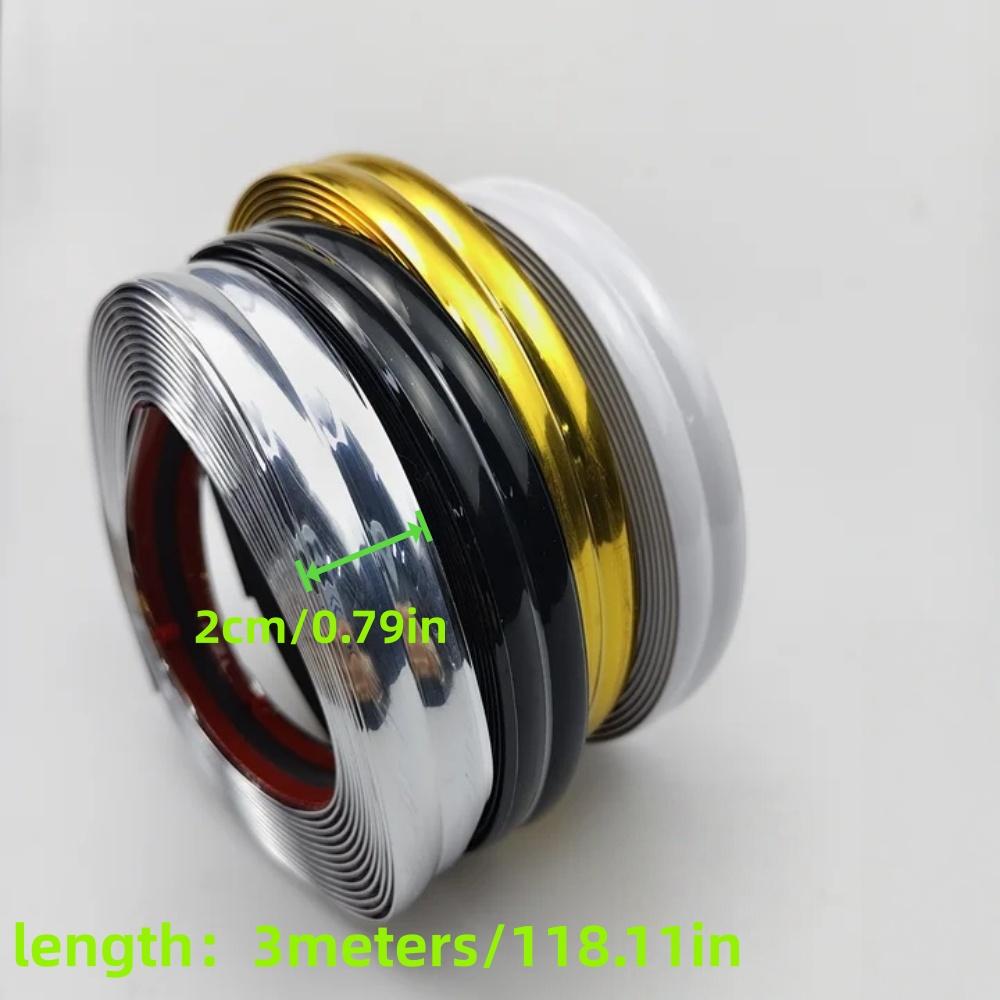 1pc 118.11inX0.79in Self adhesive desktop edge wall corner decorative strip, DIY PVC wall corner skirting decorative strip