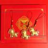 New Year Gift: Pure Gold Horse Keychain Pendant with Red Box Packaging