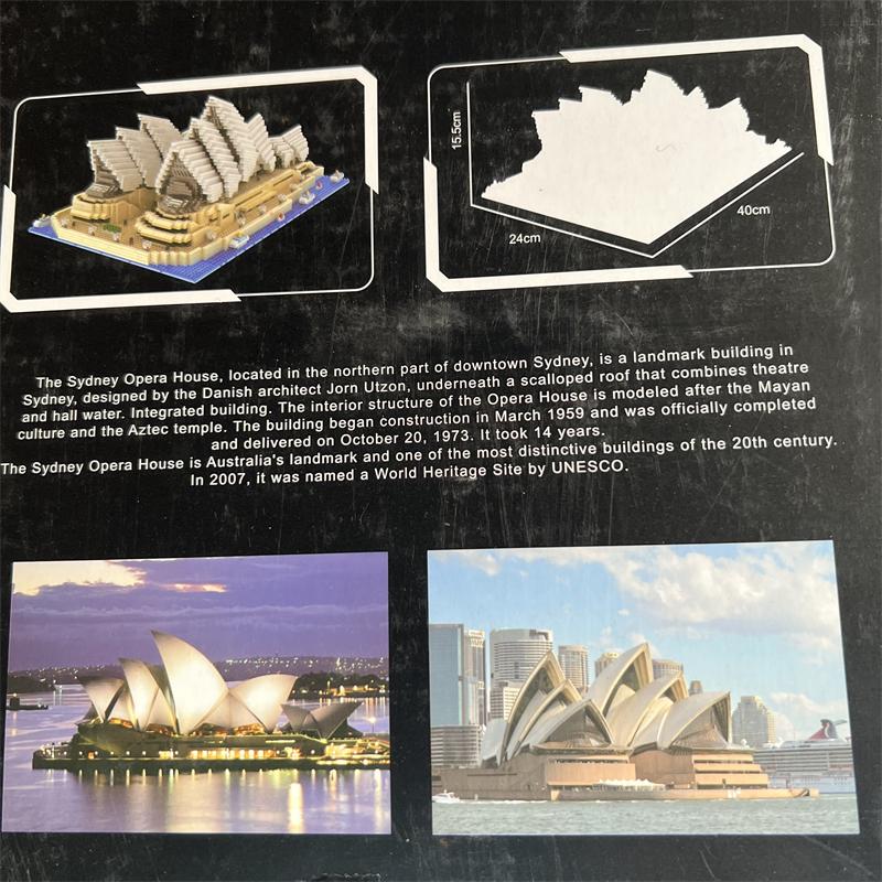 Pzx Small Blocks World Architecture  Sydney Opera House Model Construction Blocks Juguetes For Kids Toys Kids Gift Christmas 9915