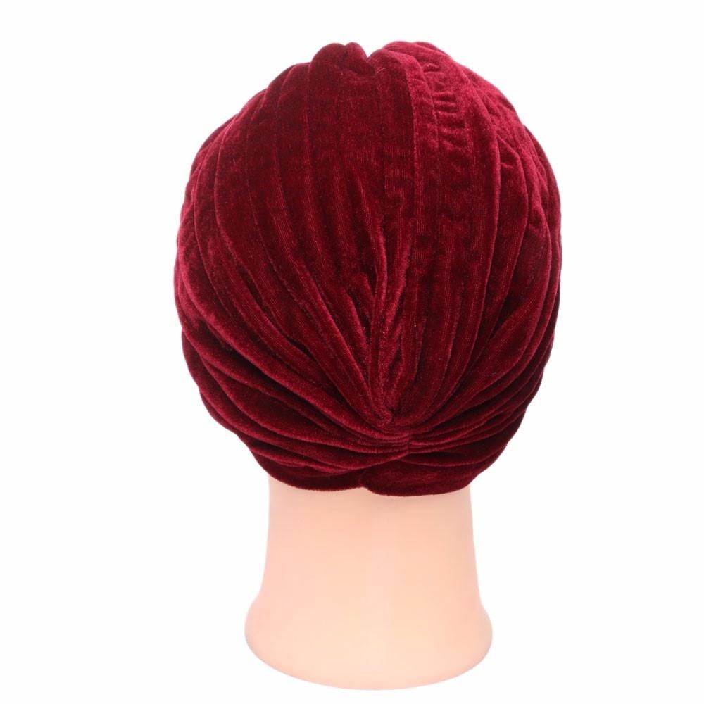 1 pezzo Moda Vogue Musulmano Fazzoletti in Velluto Dorato India Copricapo da Donna Cappello Caldo Berretto Nuovo