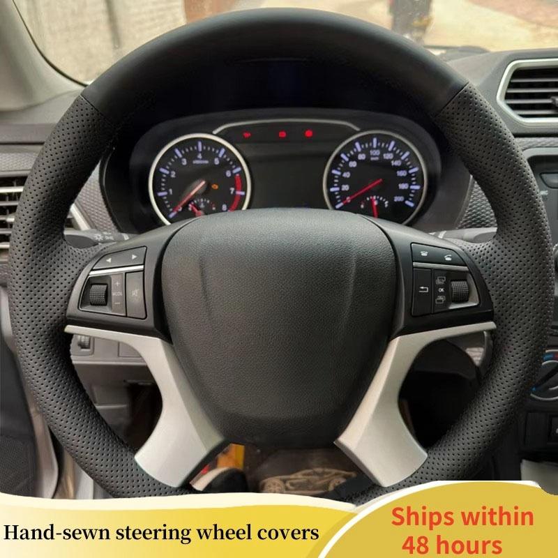 

Car Steering Wheel Cover For Great Wall Haval Wingle 5 2017- Wingle 6 2014- Leather DIY Steering Wheel Braid Beige Thread