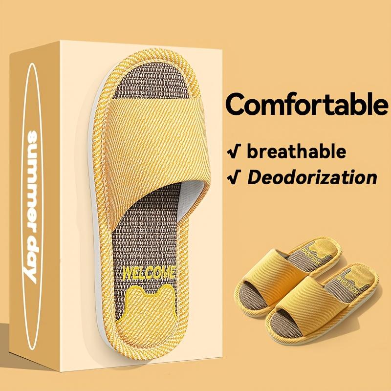 

[Льняные тапочки нового стиля] Льняные тапочки нового стиля 2025 года для мужчин и женщин | Удобные, нескользящие, влагопоглощающие, с мягкой подошвой, для домашнего использования 44-45 жёлтый