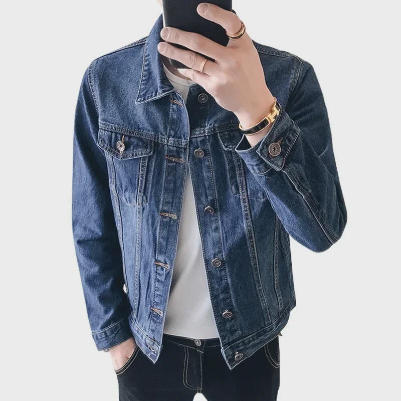 Men's Trendy Denim Jacket - Spring/Autumn Casual, Loose Fit, Hong Kong & Korean Style Fashion.