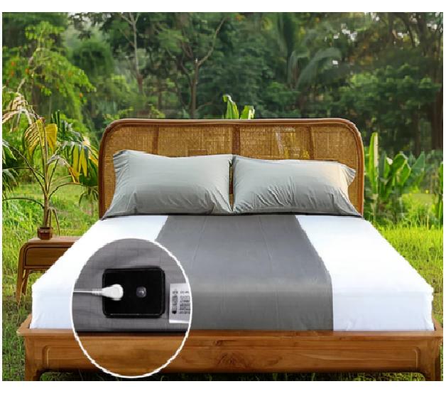 89*264CM Grounding Sheet with Silver Fiber Technology | Anti-Inflammation, Better Sleep & Energy Boost  Free 4.5m Grounding Cord Included