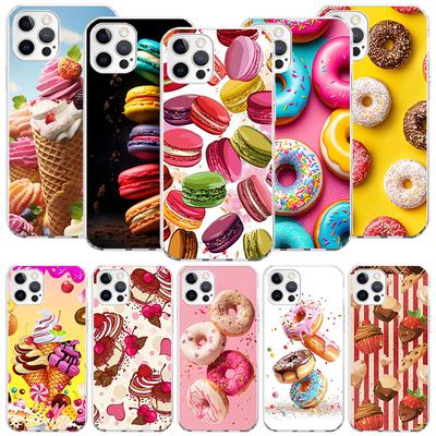 Macaron Eiscreme Kuchen Donut Handyhülle Für iPhone 17 Air 16 15 Plus 11 14 Pro Max 13 Mini 12 7 8 + SE Muster Kunst Individuell