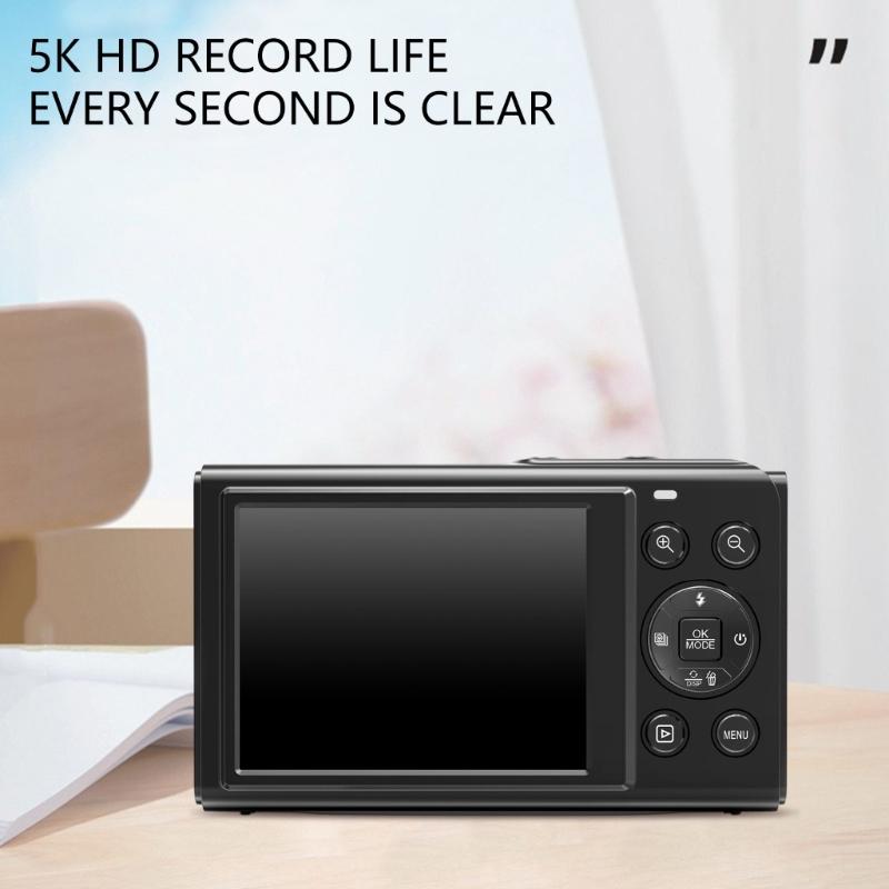5K Doppelscreen Digitalkamera 80MP Sensoren 18-facher Zoom WiFi-fähig Kompaktes Gehäuse Eingebauter Blitz für Reisen