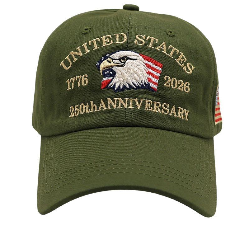 1pc United States 250th Anniversary Baseball Caps for Women,Washed Retro Design,Handmade Embroidery Hat for Parties,Adjustable