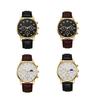 Men's Analog Quartz Watches Minimalist Three-Hand Watch Leather Strap Classic Business Watch for Fathers Husbands Gifts