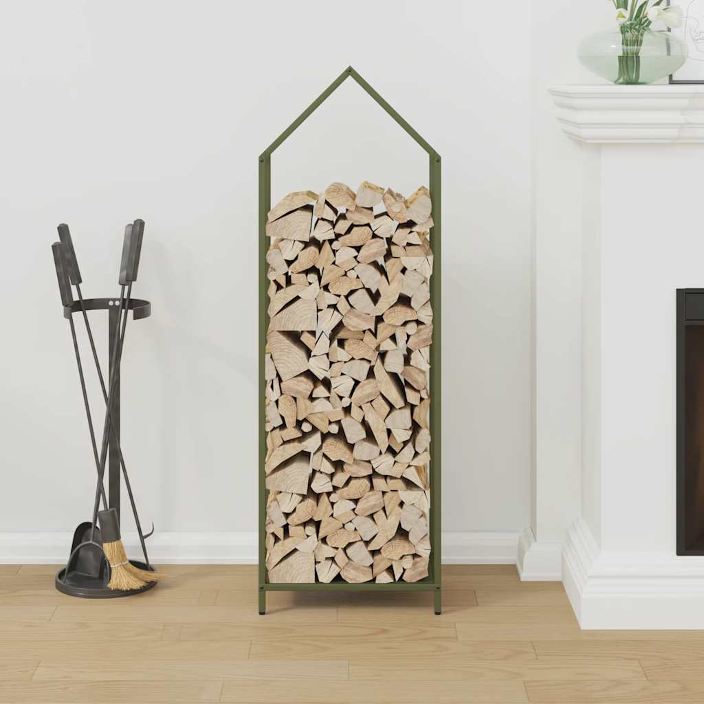 Firewood Rack Olive Green 40 x 25 x 120 cm Cold Rolled Steel