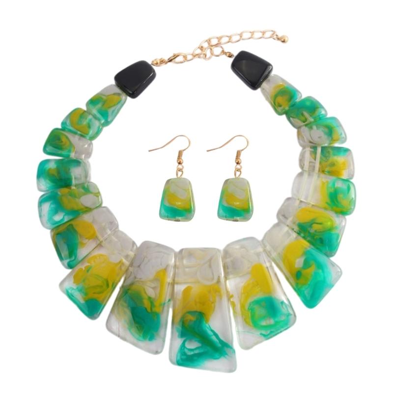 Schlüsselbeinkette Halskette und Hängeohrringe Set Markantes Halsketten- und Ohrringset für Frauen, die Vintage-Charme lieben