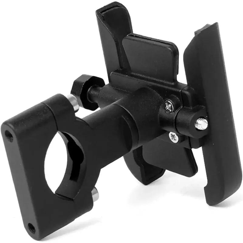 Universal Metal Motorcycle Phone Holder Aluminum Alloy Anti-Slip Bracket GPS Clip Adjustable Phone Stand for 4-6.5inch Phone