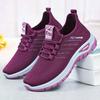 Shoes Female Couple Large Size Lace-up Sneakers Soft-soled Women's Shoes Fly-woven Breathable Casual Shoes Shallow Mouth Thick-soled Single Shoes