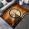 1pc Movie Countdown Pattern Non-Slip Area Rug - Crystal Velvet, Vintage Film Design with Golden Spool & Clapper Board,