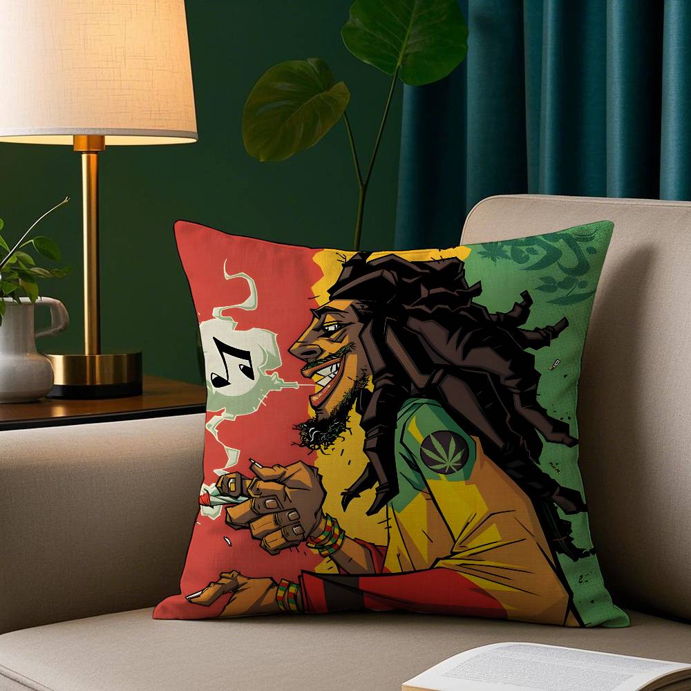 Singer Reggae Rock Pillow Case Short Plush Print Cushion Cover Square Throw Pillow Covers Sofa Home Decor