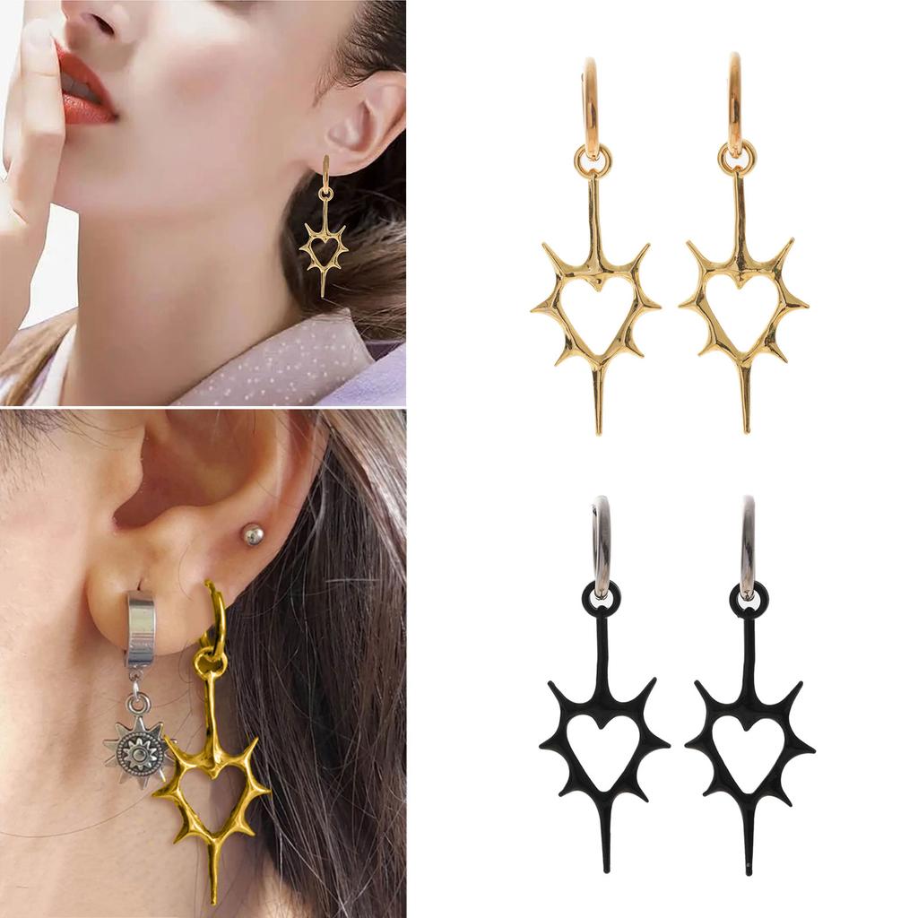 Gothic Punk Style Thorn Heart Earrings Stylish Goth Thorn Heart Earring Jewelry Beautiful Ear Rings Ear Pendant Charm
