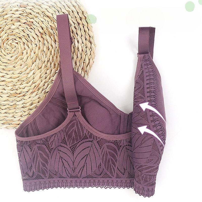 Zipper Bra Women's Wirefree Adjustable Shoulder Straps Large Size Underwear 38-52