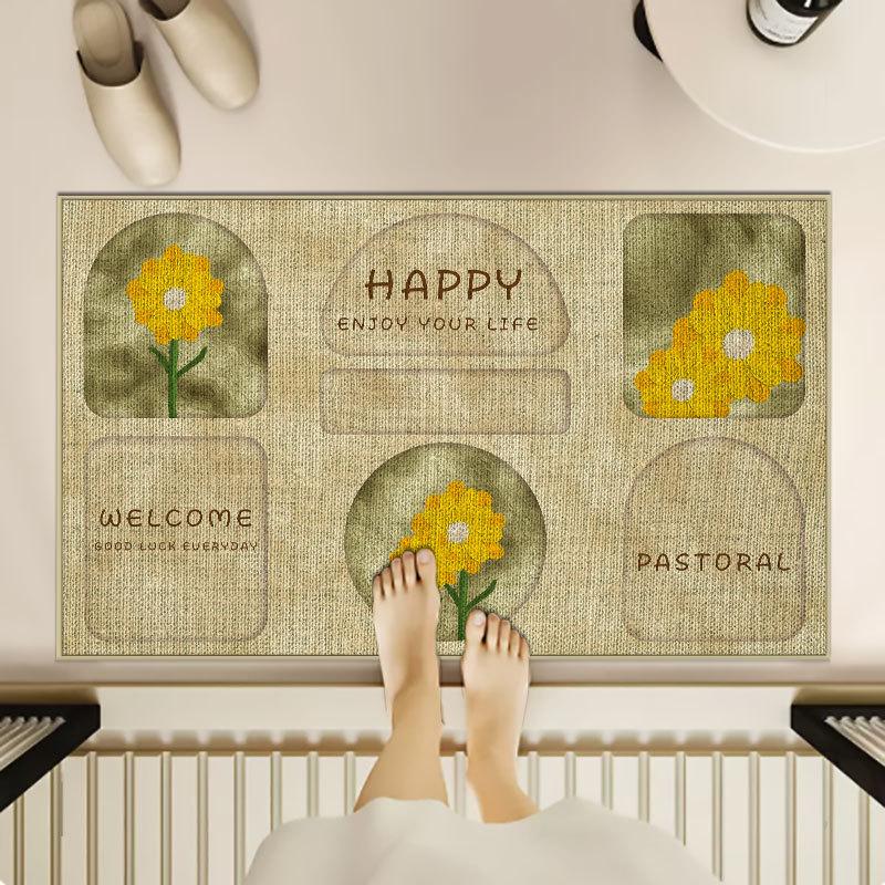 Entrance Door Mat Anti Slip Foot Mat Household Entrance Door Kitchen Mat Absorbent and Dirt Resistant Door Mat