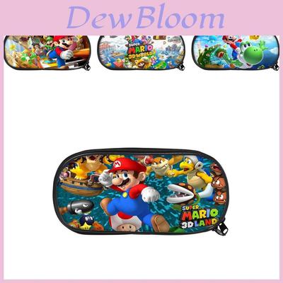 Super Mario Bros Pencil Case For Students Nylon Storage Bag Large Capacity Organizer