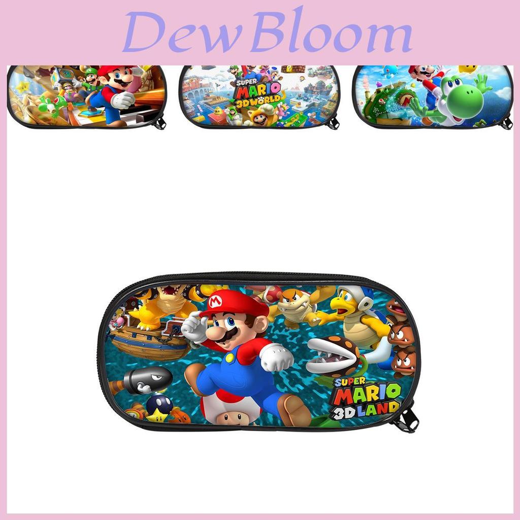 Super Mario Bros Pencil Case For Students Nylon Storage Bag Large Capacity Organizer