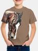 Children's Clothing Boys T-Shirt 3D Horse Print Short Sleeve Fashion Kids Summer Clothes Casual Child Girls Clothing O-Neck Tops