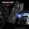 KEYSION Shockproof Armor Case for Itel A90 4G Silicone+PC Slide Camera Lens Protection Ring Stand Phone Back Cover for Itel A90