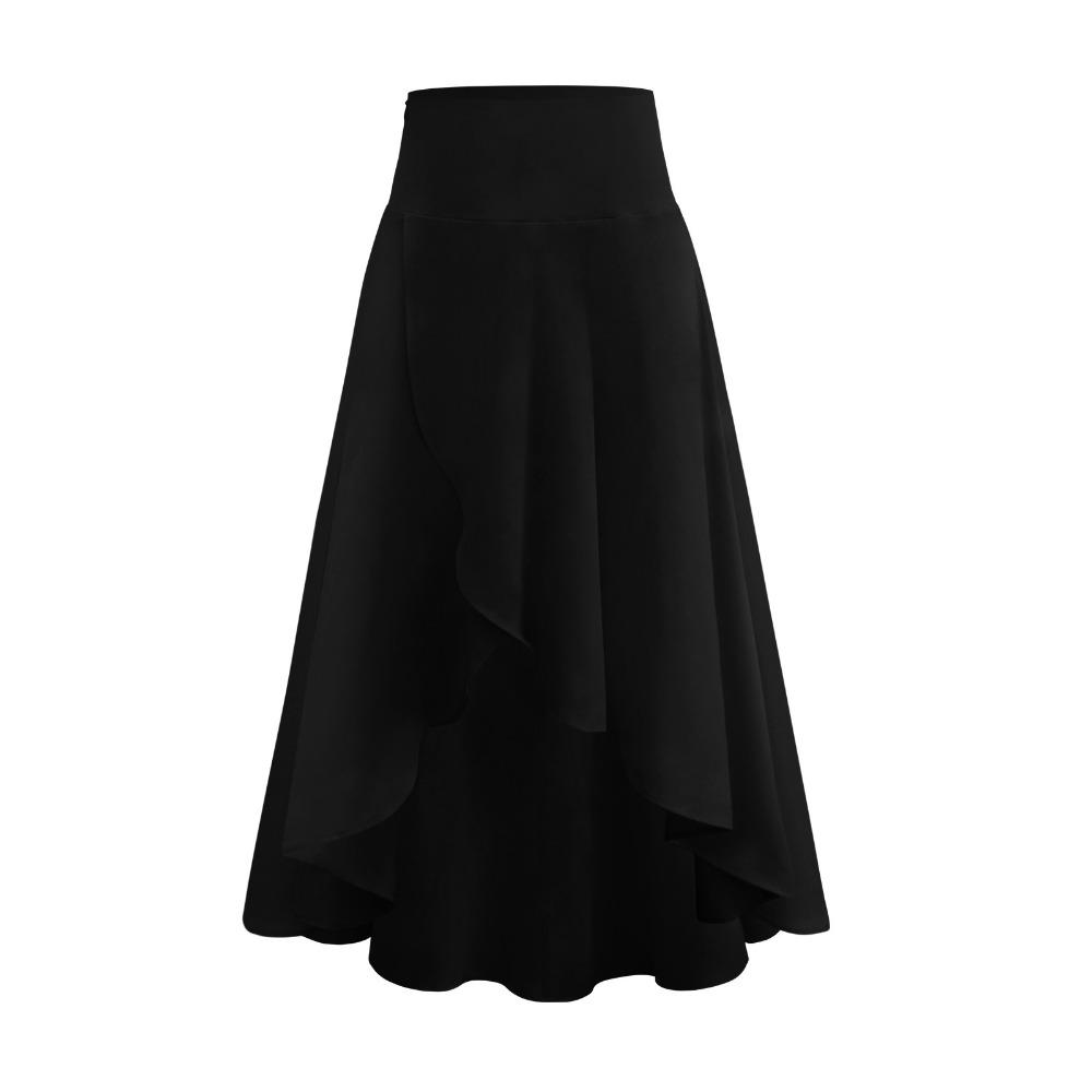 Women s High Waist Midi Skirt Loose Fit Irregular Flowy Skirt Elegant Casual Maxi Skirt S