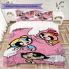 Powerpuff Girls Cartoon Prints Bedding, Duvet Cover and Pillowcases, Birthday Gift (1 Duvet Cover + 2 Pillowcases, Pillow Insert Not included)JM003