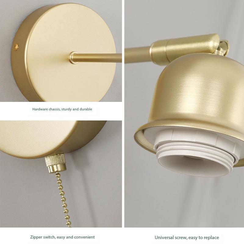 Lampă de perete nordică cu întrerupător pentru locuit Decor de lux Lampă de lectură de noptieră Abajur din sticlă Iluminare interioară cu LED