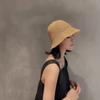 Natural Straw Summer Hat Packable Travel Handwoven Bucket Caps Sun Protection Beach Accessory
