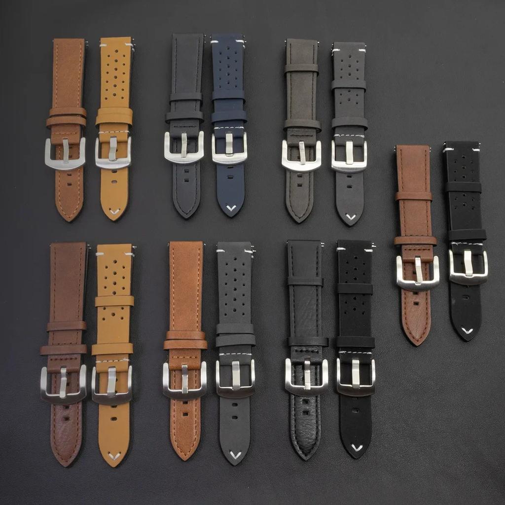 2Pcs 20mm Leather Breathe Strap for Samsung Galaxy Watch 7 6 5 4 40/44mm 6Classic 5Pro 22mm Band for Huawei GT5 3 4Pro Watchband