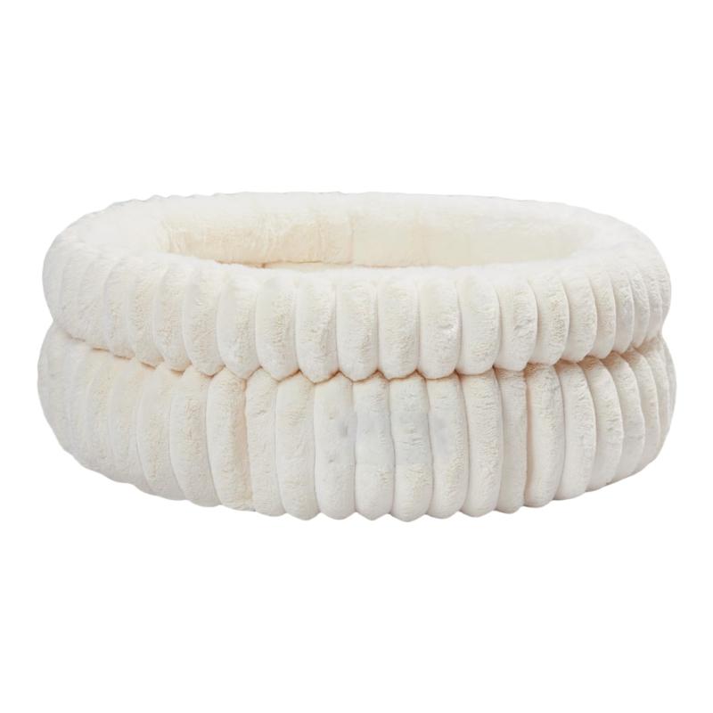 

Washable Round Shape Cats Bed for Indoor Cats and Kittens Soft Plush Cats Bed with Detachable Cushion for Pet Sleep бежевый