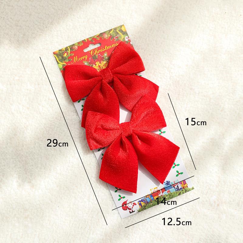 Red Velvet Bow Tie Christmas Decoration Large Size Tree Ornament Window Decor Festive Bow Tie For Christmas Holiday Celebration