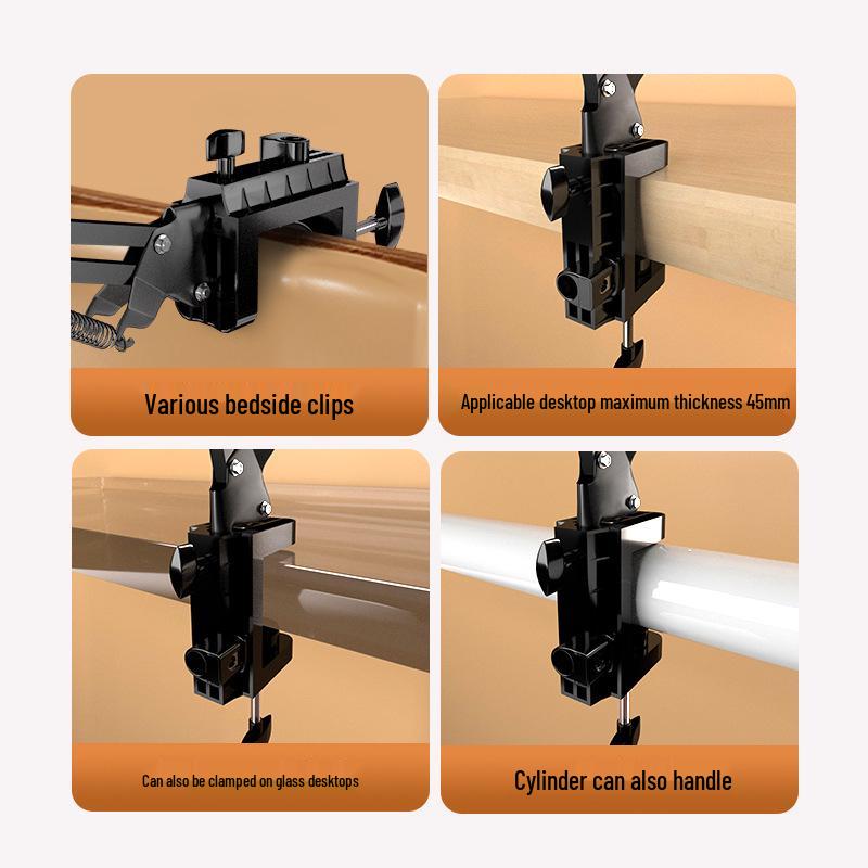 מחזיק אוניברסלי מתכוונן לטאבלט וטלפון לשימוש במיטה או בשולחן