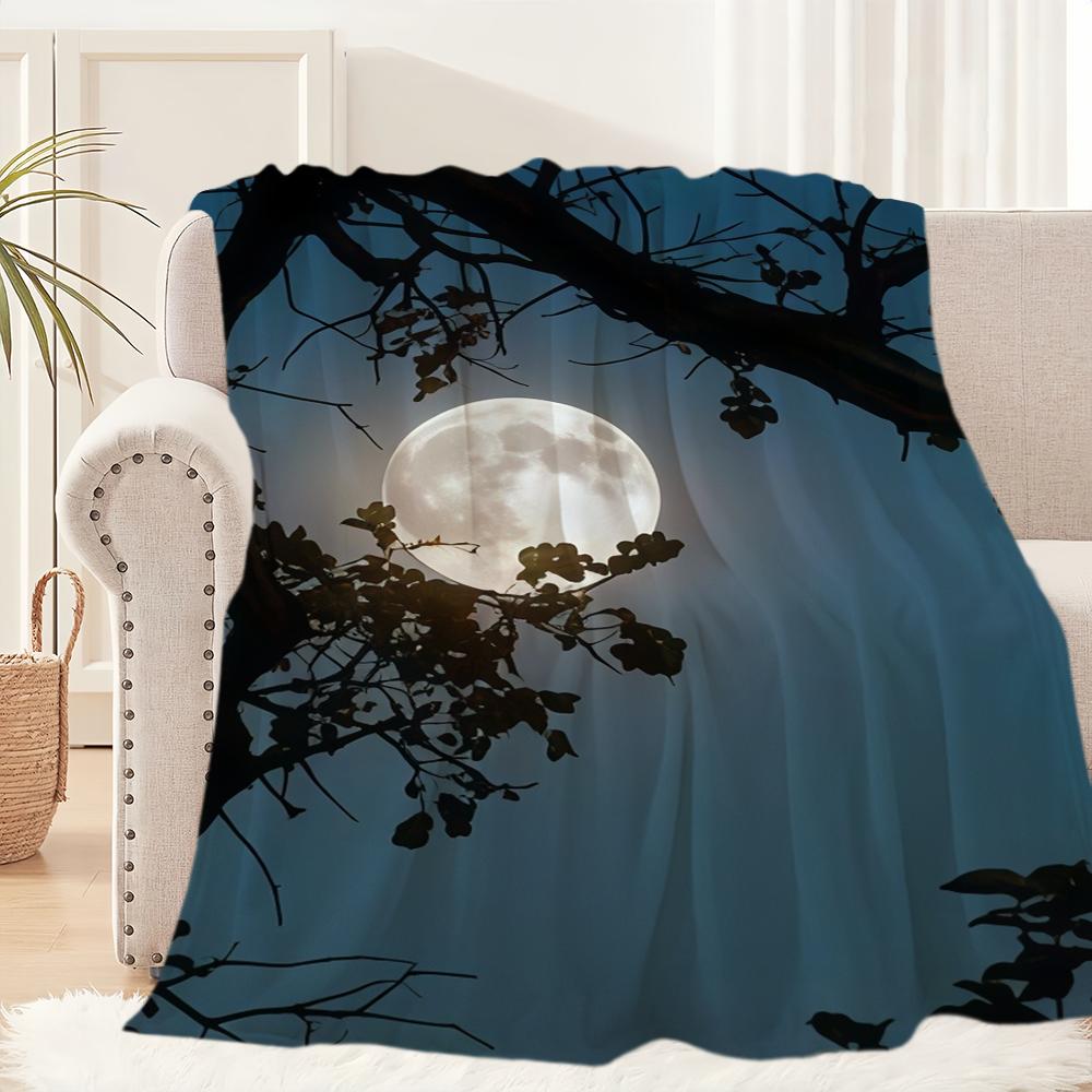 Internet Famous M Moon  Starry Night Blanket For Soft Throw Blanket for Picnic Bed Sofa Home Bedroom Cozy Warm Comfortable