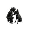 Creative Girl And Dog Statues Cute Canine Statues Crafts Nordic-Style Ornaments  Bedroom Decor