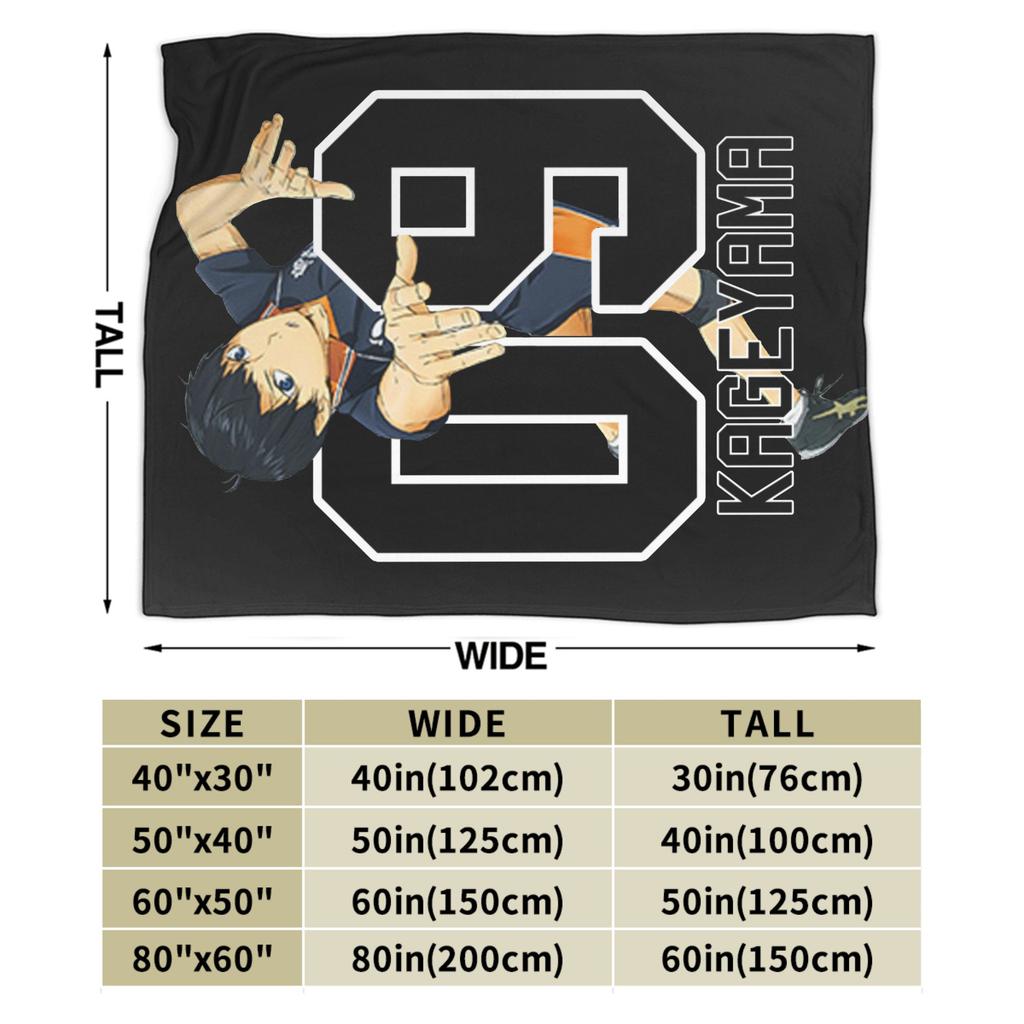 Haikyuu Kageyama 09 Wool Blanket Awesome Throw Blankets for Sofa Bedding Lounge 150*125cm Bedspreads,